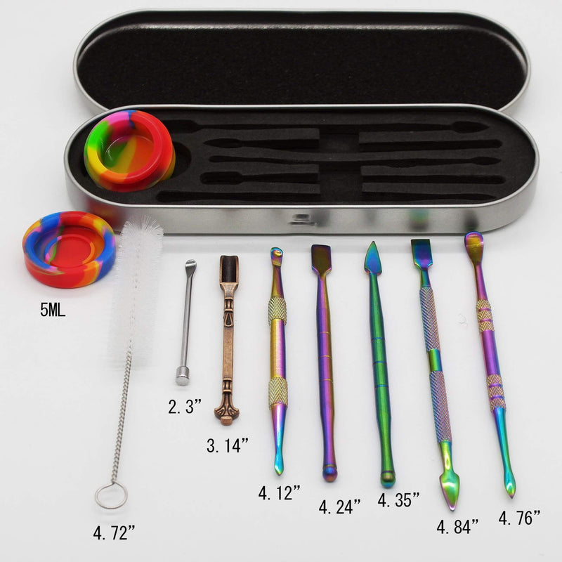 Vitakiwi Wax Carving Rainbow Tool Set with 5ml Silicone Container and Ｍetal Carrying Case - NewNest Australia