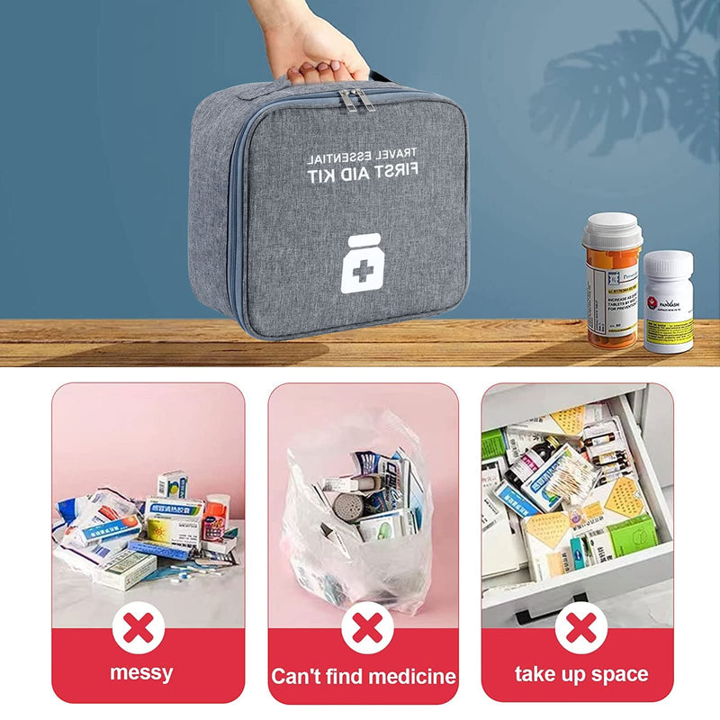 Pack Of 2 Medicine Bag, Medication Bag, Travel Set, First Aid Bag, Empty, First Aid, Large Capacity, Waterproof Emergency Bag, Medical Emergency Bag For Home, Office, Travel - NewNest Australia
