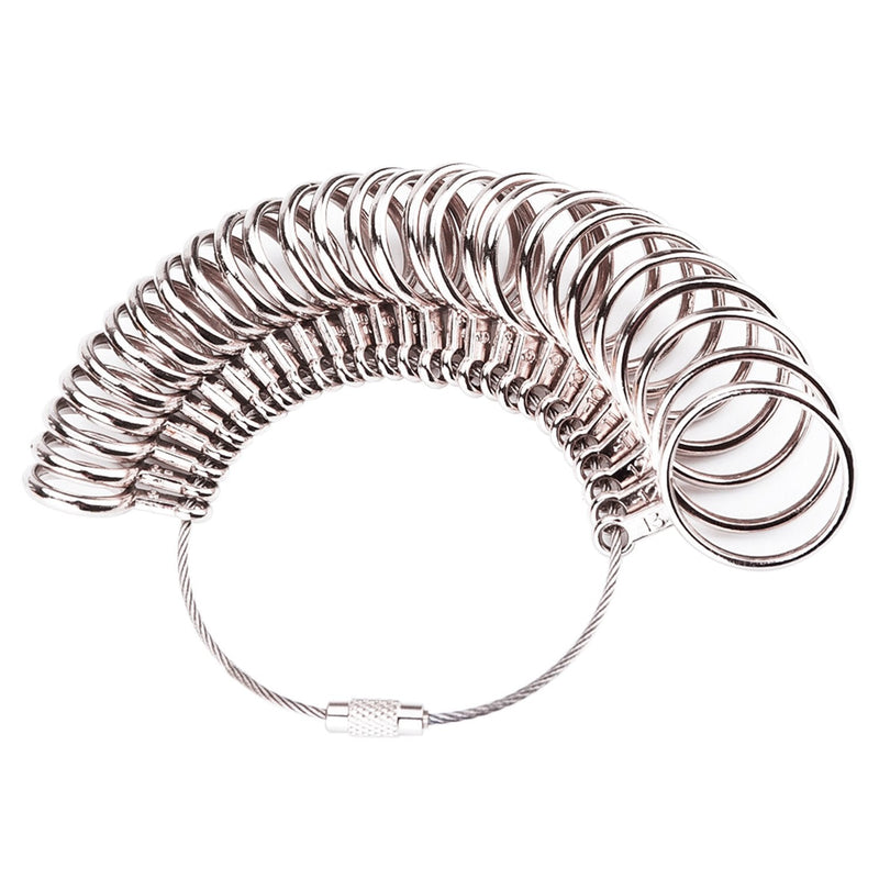 MUDDER Stainless Steel Finger Sizer Measuring Ring Tool, Size 1-13 with Half Size, 27 Pcs - NewNest Australia