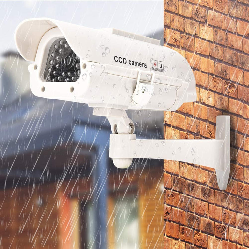 Fake CCTV Security Camera Simulated Cameras Solar Power Dummy Fake Camera Home Surveillance Simulation Waterproof Monitor with LED Light - NewNest Australia