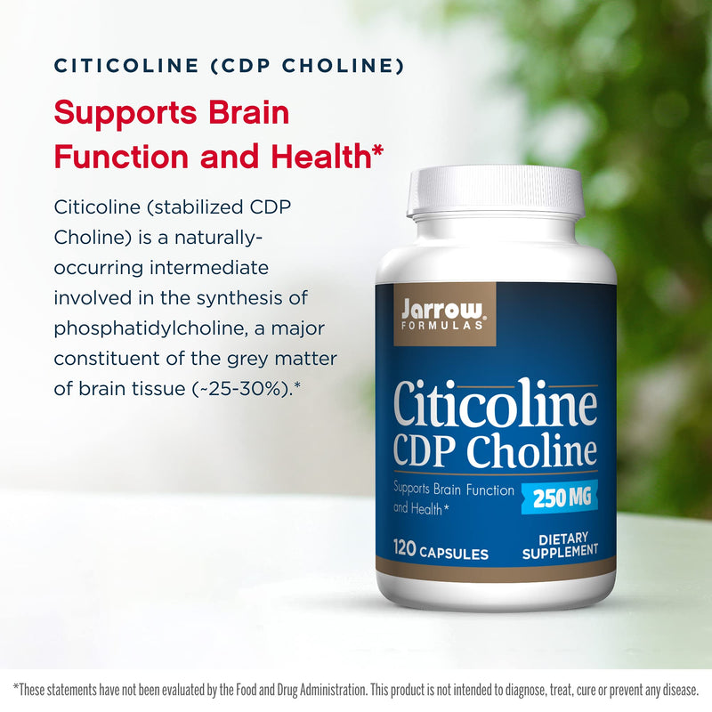Jarrow Formulas Citicoline (CDP Choline) 250 mg - 120 Capsules - Supports Brain Health & Attention Performance - Up to 120 Servings ( Packaging May Vary ) - NewNest Australia