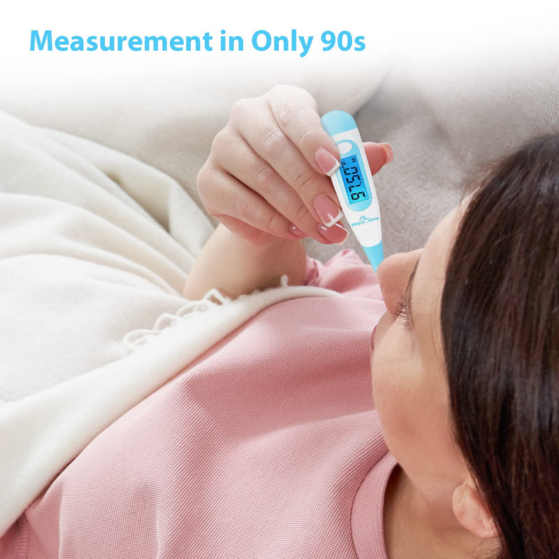 Easy@Home Digital Basal Thermometer with Blue Backlight LCD Display, 1/100th Degree High Precision and Memory Recall, NOT Bluetooth Enabled, Upgraded EBT-100B(Blue) - NewNest Australia