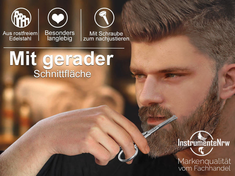 Rounded beard scissors, hair scissors, mustache scissors - 9 cm - stainless steel - straight cutting surface - NewNest Australia