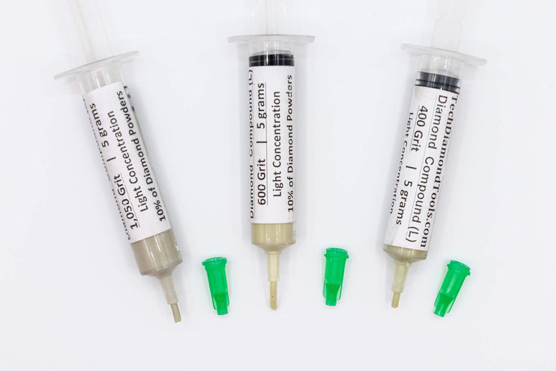 TechDiamondTools Kit of 3 Diamond Lapping Paste Polishing Compound 400 600 1050 Grit Lapidary Paste for Rock Glass Metal Jewelry Resin Marble with 10% of Diamond Powder USA Made 1050 600 400 grit - NewNest Australia