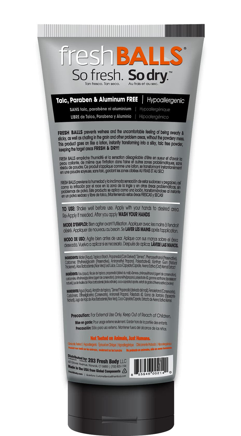 Fresh Body FB - Fresh Balls Lotion, 3.4 fl oz (2 Pack) | Anti-Chafing Men's Soothing Cream to Powder Balls Deodorant and Hygiene for Groin Area - NewNest Australia