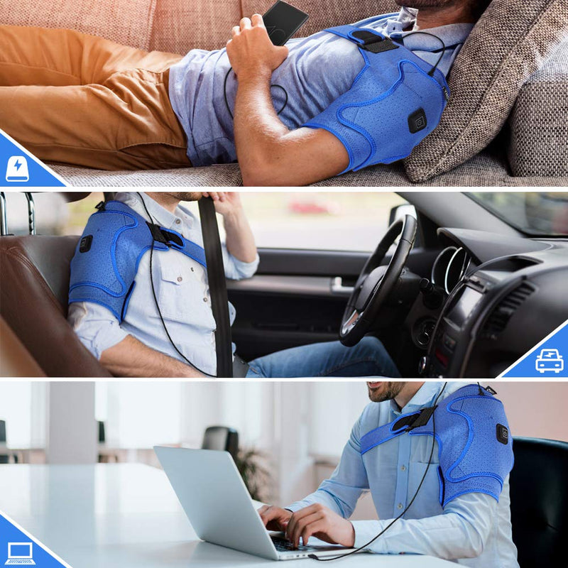 Heat Therapy Shoulder Support Brace for Men and Women, Neoprene Shoulder Brace for Frozen Shoulder, Torn Rotator Cuff, Dislocated Ac Joint, Sprain, Bursitis, Tendonitis, Fits Left or Right Shoulder Heating-size S - NewNest Australia