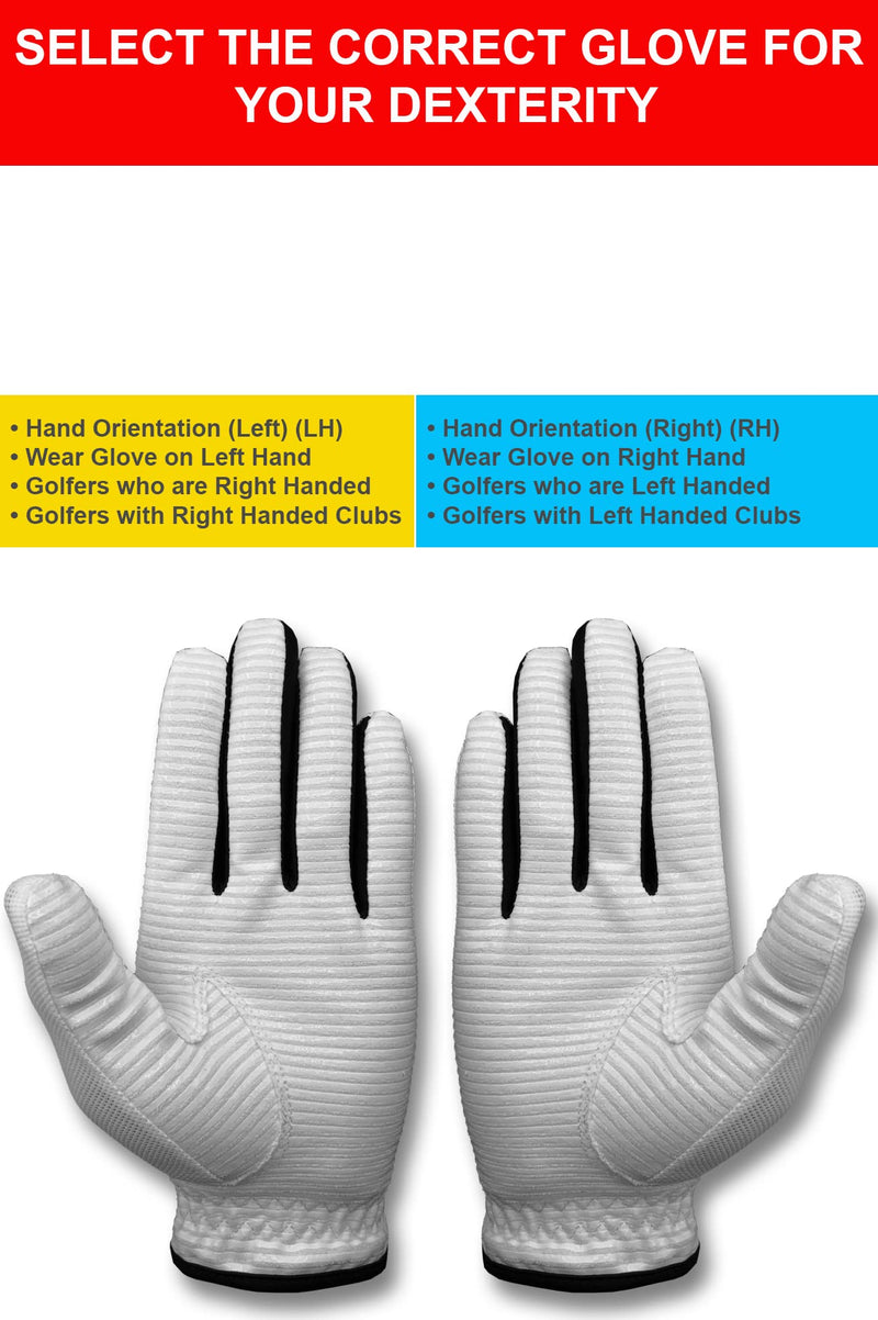 Claw Pro Men’s Golf Glove - Breathable, Long Lasting by CaddyDaddy White X-Large Left - NewNest Australia