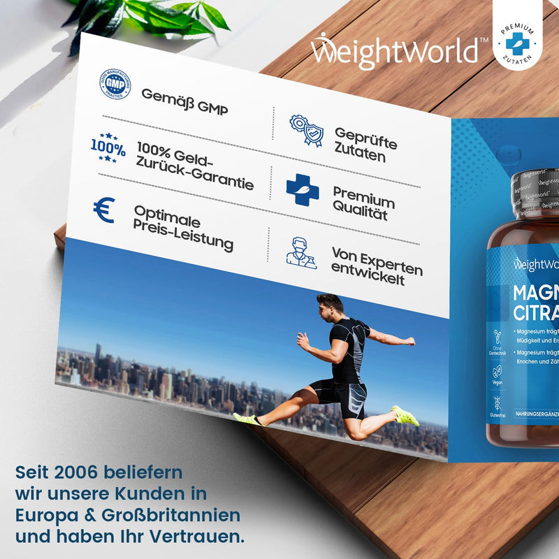 Magnesium Citrate - 240 Vegan Magnesium Capsules - 1480 Mg Pure Magnesium Citrate With 440 Mg Elementary Magnesium - Sports Electrolytes For Your Training & Fitness - Magnesium Citrate Powder - NewNest Australia