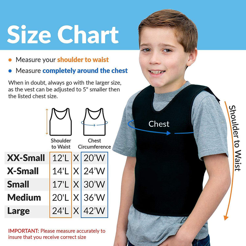 Special Supplies Sensory Compression Vest Deep Pressure Comfort for Autism, Hyperactivity, Mood Processing Disorders, Breathable, Form-Fitting, Kids and Adults (Black, X-Small 14x24 inches) Black X-Small (Pack of 1) - NewNest Australia