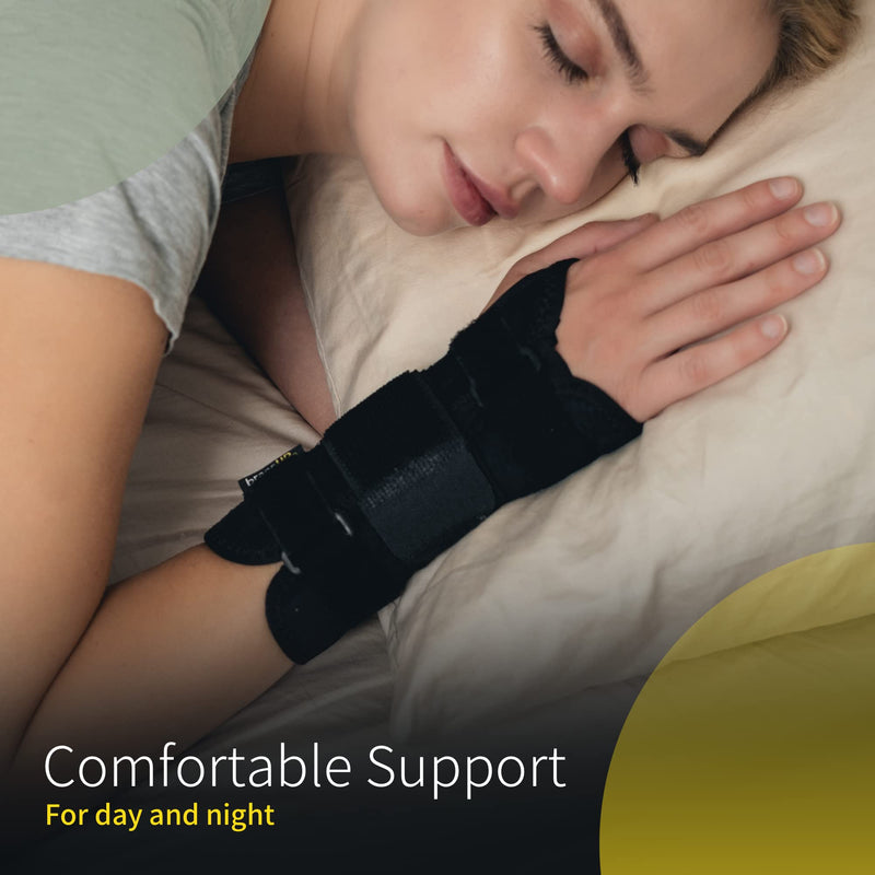 BraceUP Wrist Support Brace with Metal Hand Splint for Carpal Tunnel Wrist Support, Left or Right Hand Support and Tendonitis Arthritis Pain Relief - for Men and Women (L/XL, Right Hand) L/XL - NewNest Australia