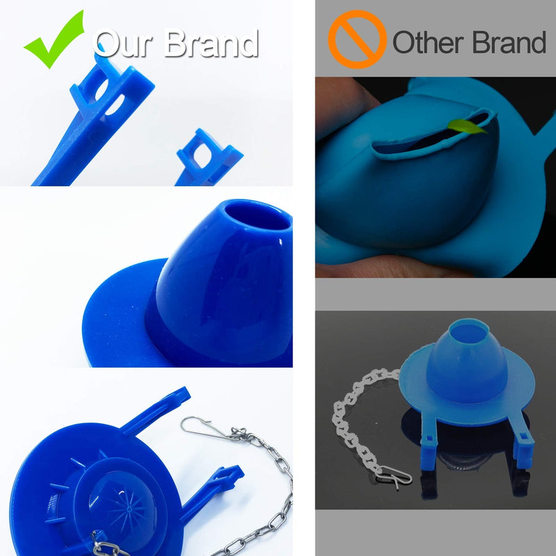 Toilet Flapper Replacement kit 2 Inch Universal Toilet Tank Flapper Stopper Flap Rubber Plug for American Standard, Kohler, Gerber Toilet with 2'' Flush Valve, Easy to Install Stainless Chain (2 PC) Blue Toilet Flapper - NewNest Australia