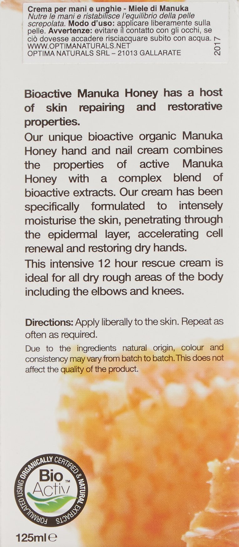 DR ORGANIC Manuka Honey Hand & Nail Cream, 125 ml - NewNest Australia