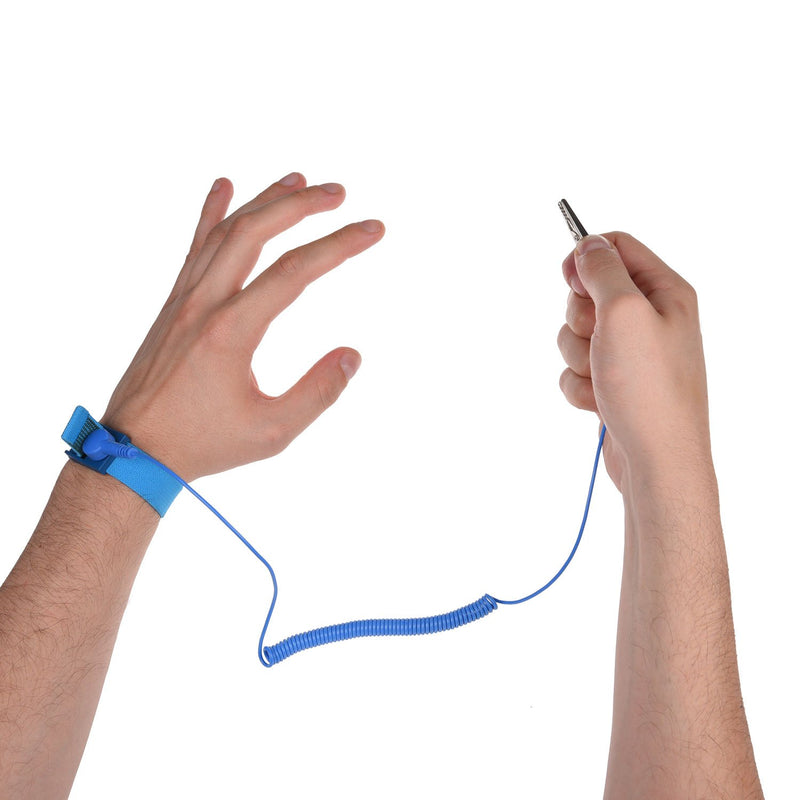 Anti Static Wrist Straps - 3 Pack - Reusable Anti-Static Wrist Straps Equipped with Grounding Wire and Alligator Clip - Enables You to Ground Yourself While Working on Sensitive Electronics 2x Black + 1x Blue - NewNest Australia