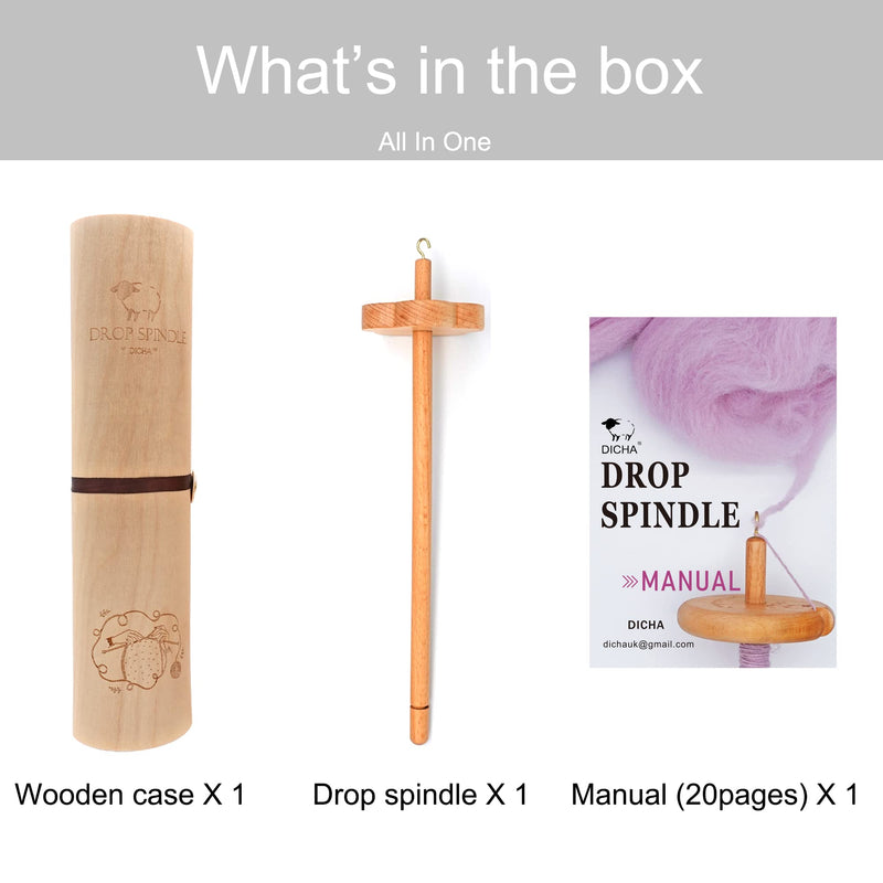 DICHA 3 Inch Flower Shaped Drop Spindle Kit- High Low Whorl Wooden Spindles with Tutorial -Weaving Spinning Wheels for Beginners-All in A Gift Box-Perfect Spinner Gifts-Durable,Easy to Use - NewNest Australia