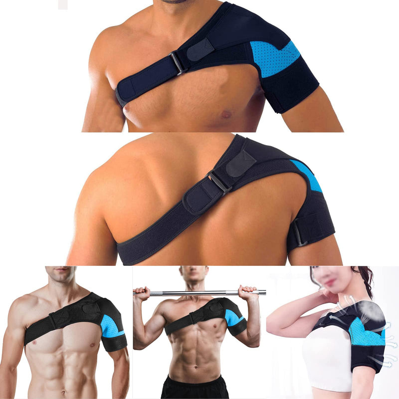 Shoulder Brace Neoprene Shoulder Support Bandage Adjustable Shoulder Support Bandage Shoulder Support Arthritic Shoulder Dislocation Unisex Fits Both Left Or Right Shoulder (Blue) - NewNest Australia