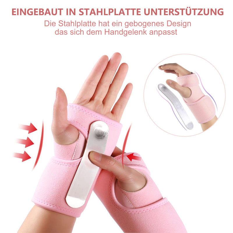 Wrist Brace Wrist Splint Elastic Adjustable Wrist Support For Sports Sprains, Arthritis, Tendonitis, Carpal Tunnel Syndrome One Size 1 Piece (Right Hand, Pink) - NewNest Australia