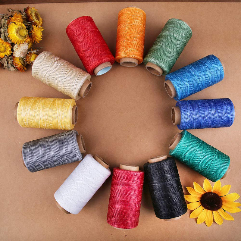 Qmnnma Waxed Thread 250m/273Yard, Leather Sewing Waxed Thread Cord, 150D Waxed Book Binding Thread, Waxed Coated Thread for Beginners Leather Craft DIY Bags Wallets, Shoe Repairing, Jewelry Making Apricot - NewNest Australia