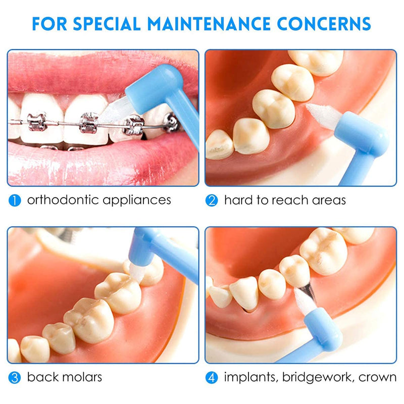 Maq 12 Pieces Manual Interspace Toothbrush For Orthodontic Braces And Bridges, Soft Slim Tufted Toothbrush, Bpa Free Toothbrushes For Hard To Reach Areas, Deep - NewNest Australia