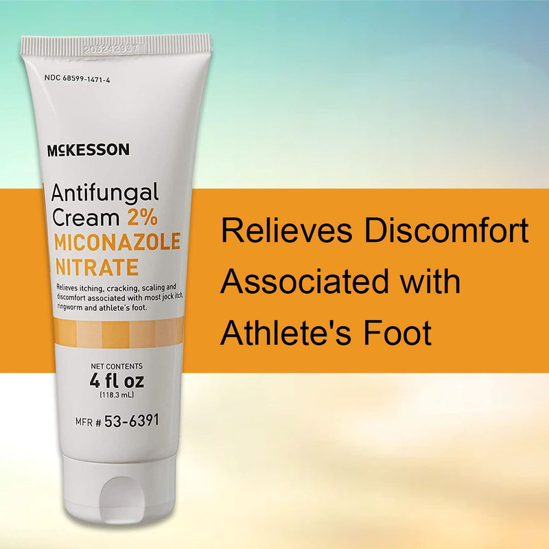 McKesson Antifungal Cream, 2% Miconazole Nitrate, Relives Jock Itch, Ringworm and Athlete Foot, 4 oz, 1 Count 4 Ounce (Pack of 1) - NewNest Australia