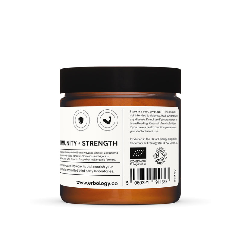 100% Organic Immunity Mushroom Comlpex 50g - High in Beta-glucans - Reishi, Cordyceps, Lion's Mane - Small Batch - Sustainably Grown in Europe - Vegan - Non-GMO - No Added Fillers - NewNest Australia