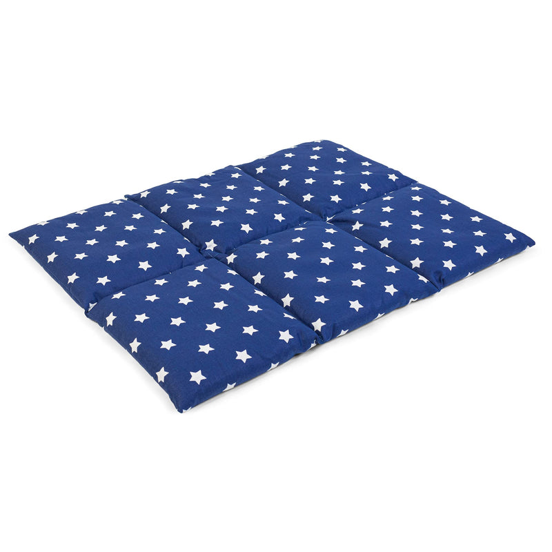 Flaxseed pillow large 40x30cm 6-chamber, star blue - heat pillow grain pillow for microwave & oven e.g. for back & stomach - linseed pillow 30x40, star blue - NewNest Australia
