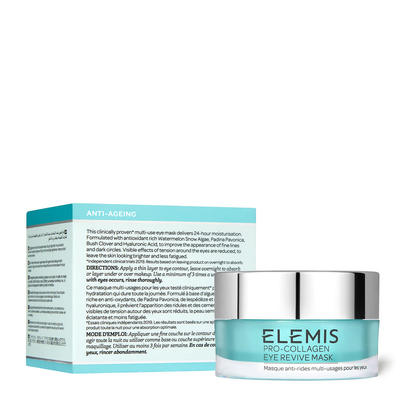 Elemis Pro-Collagen Eye Revive Mask, 3-in-1 Anti-Wrinkle Eye Cream for Dark Circles, Refreshing Eye Gel to Brighten, Hydrate and Rejuvenate, Moisturising Under Eye Cream with Hyaluronic Acid, 15 ml - NewNest Australia