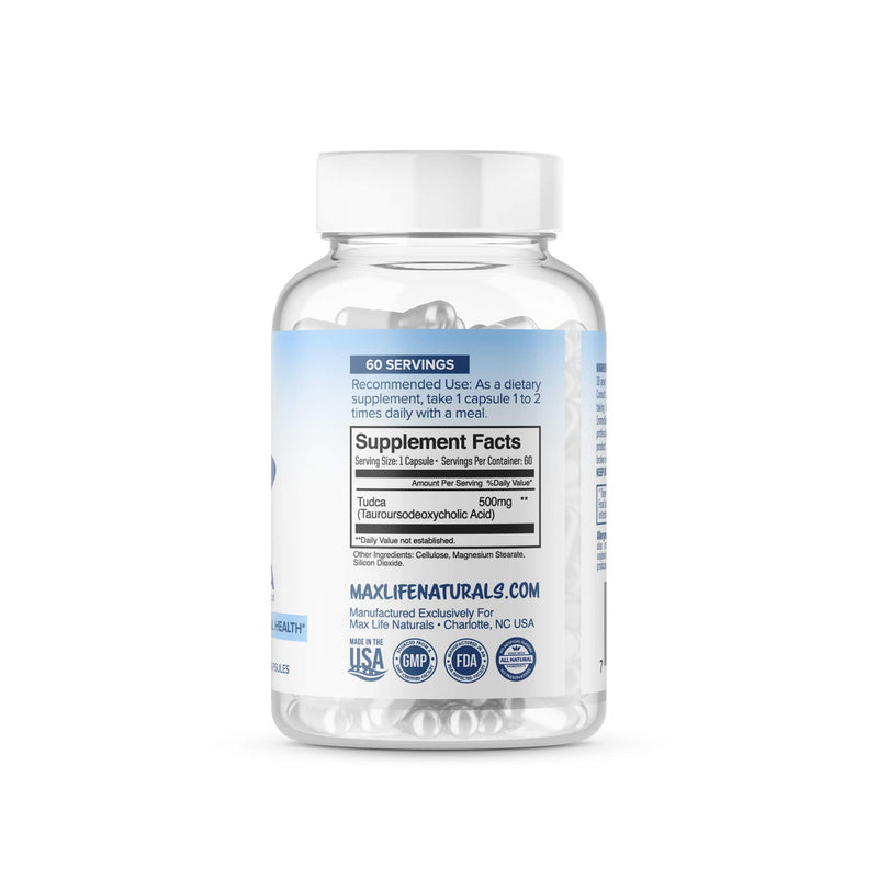 Tudca Liver Support Supplement - Tudca 500mg 60 SERVINGS - Liver Cleanse - Liver Rescue Aid Bile Salts - Tudca Bile Salt - Assist Liver Detox Cleanse Tudca Supplement (Tauroursodeoxycholic Acid) - NewNest Australia