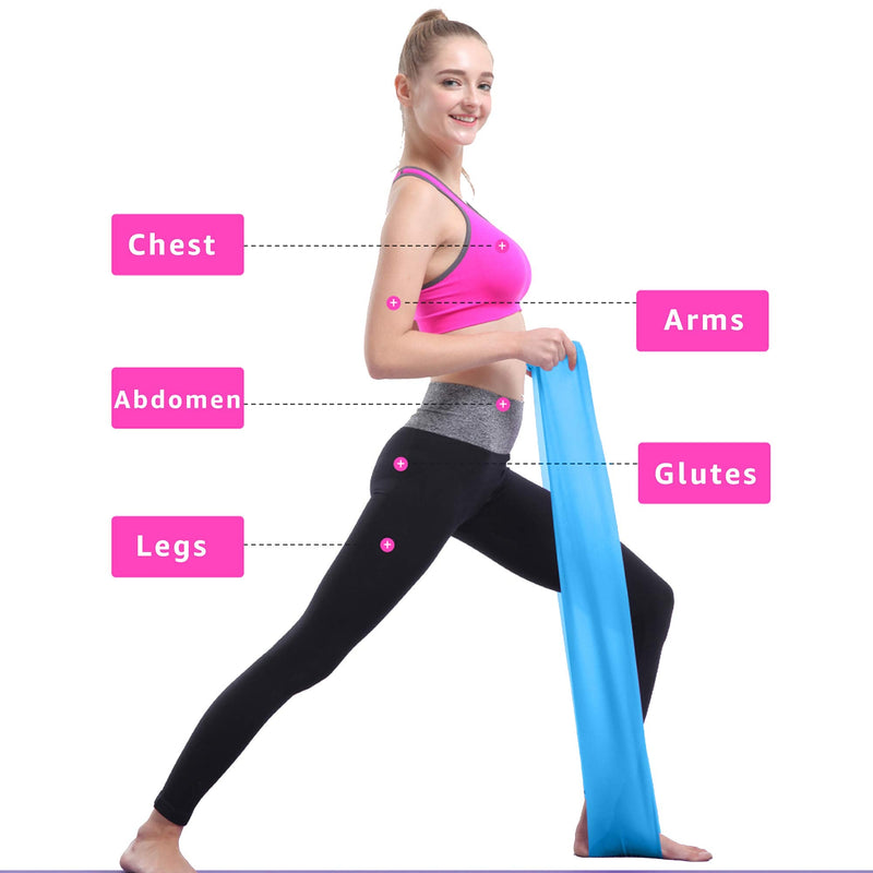 Hoocan Resistance Bands Elastic Exercise Bands Set for Recovery, Physical Therapy, Yoga, Pilates, Rehab,Fitness,Strength Training Orange Green Blue - NewNest Australia