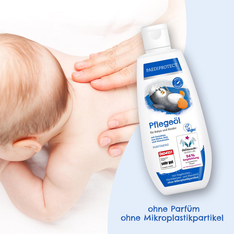 Paediprotect Care Oil For Babies And Children 200 Ml, Baby Oil With Almond Oil For Young Skin, Body Oil For Mild Skin Care And Cleaning In The Diaper Area, Skin Oil Without Perfume And Microplastics, Vegan - NewNest Australia