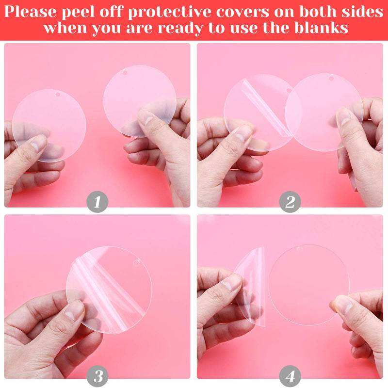 Acrylic Keychain Blanks for Vinyl,30 pcs Ornament Acrylic Blanks Circle Clear Acrylic Discs Keychain Bulk 2.5inch Round with Hole for Engraving DIY Projects,Art Crafts (2.5 Inch, 30 Pcs) 2.5 Inch, 30 Pcs - NewNest Australia