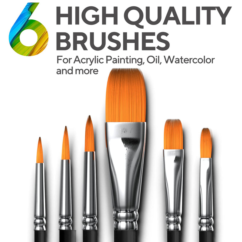 Acrylic Paint Set for Kids, Artists and Adults - 12 Vibrant Colors, 6 Brushes and 3 Paint Canvases - Perfect for Beginners or Professionals - NewNest Australia