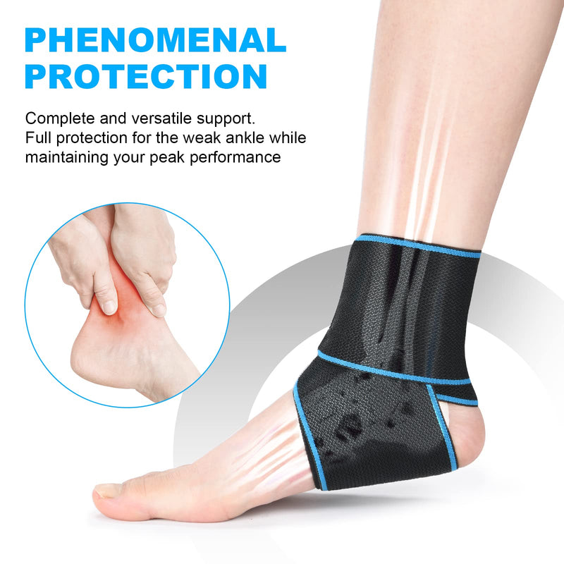 ACWOO Ankle Support Brace, 2 Pack Elastic Adjustable Ankle Brace Wrap Strap, Anti-Slip Breathable Ankle Compression Foot Strap for Sports Protect, Injury Recovery and Pain Relief, One Size Fits All - NewNest Australia