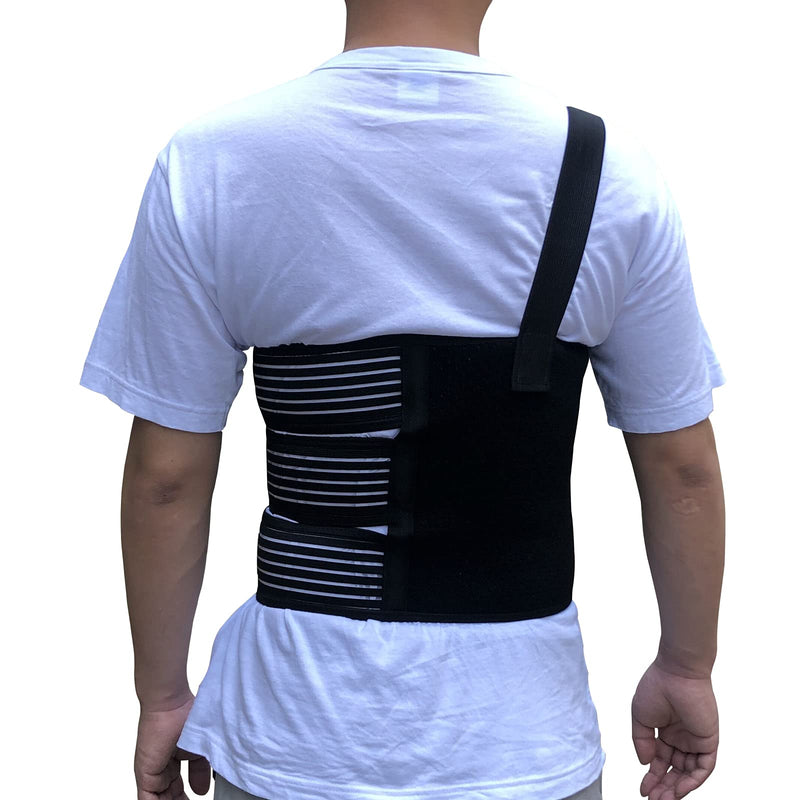 Rib Belt Chest Binder for Broken Injury Ribs, Elastic Rib Brace Compression Support to Reduce Rib Cage Pain, Breathable Chest Protector Wrap for Cracked, Fractured, Dislocated and Post-Surgery Ribs (S (25" to 33")) S (25" to 33") - NewNest Australia
