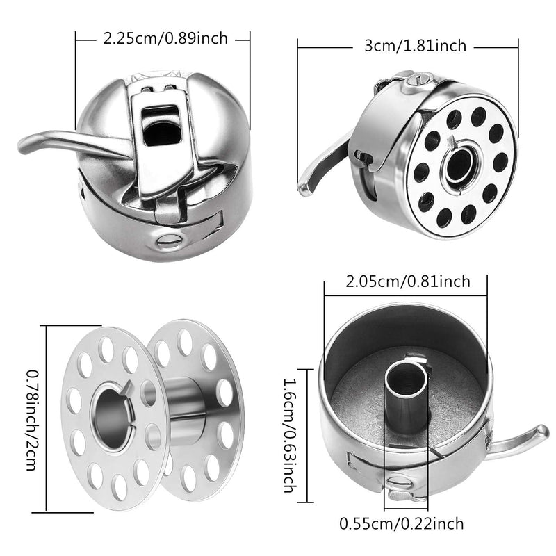 3 Pieces Sewing Machine Bobbin Case and 15 Pieces Singer Sewing Machine Bobbins Metal Sewing Bobbins with Shuttle Holder for Craft Sewing, Compatible with Front Loading 15 Class Machines - NewNest Australia