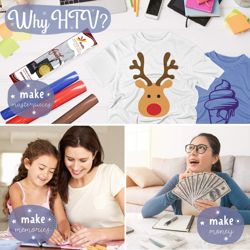 Firefly Craft Glitter Heat Transfer Vinyl Bundle (Red, White, Royal Blue) — HTV for Plotter Printer and Die-Cut Machine —3 Pack (12 x 20 inches) 3 sheets Glitter Red, Glitter White, Glitter Royal Blue - NewNest Australia