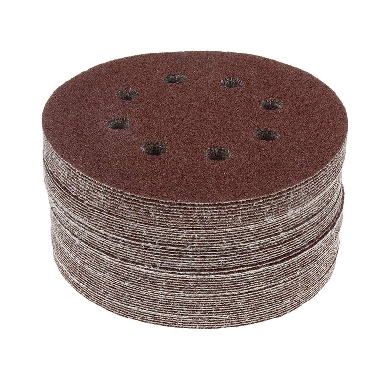 Sydien 50Pcs 5 Inch 8 Holes Sanding Discs 40Grit Dustless Hook and Loop Sandpaper for Random Orbital Sander (Red) 40 Grit - NewNest Australia