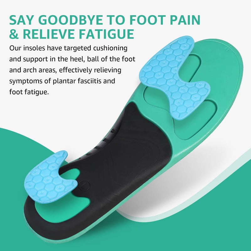 3ANGNI Orthopedic insoles heel spur insoles, arched splayfoot for plantar fasciitis, flat feet, men and women, can also be used for insoles, work shoes, shoe insoles, shoes EU (38-41) - 26 cm, black - NewNest Australia