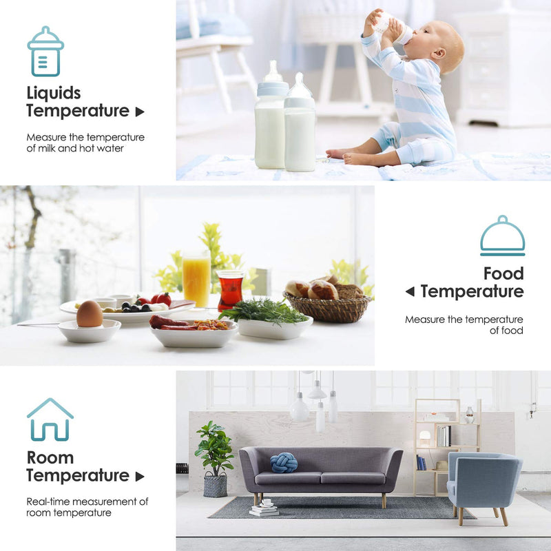 Ear Thermometer for Adults Baby, KKmier 3 in 1 No Contact Temperature Thermometer Checker, Infrared Forehead Thermometer with Fever Alarm, Instant Accurate Reading Grey - NewNest Australia