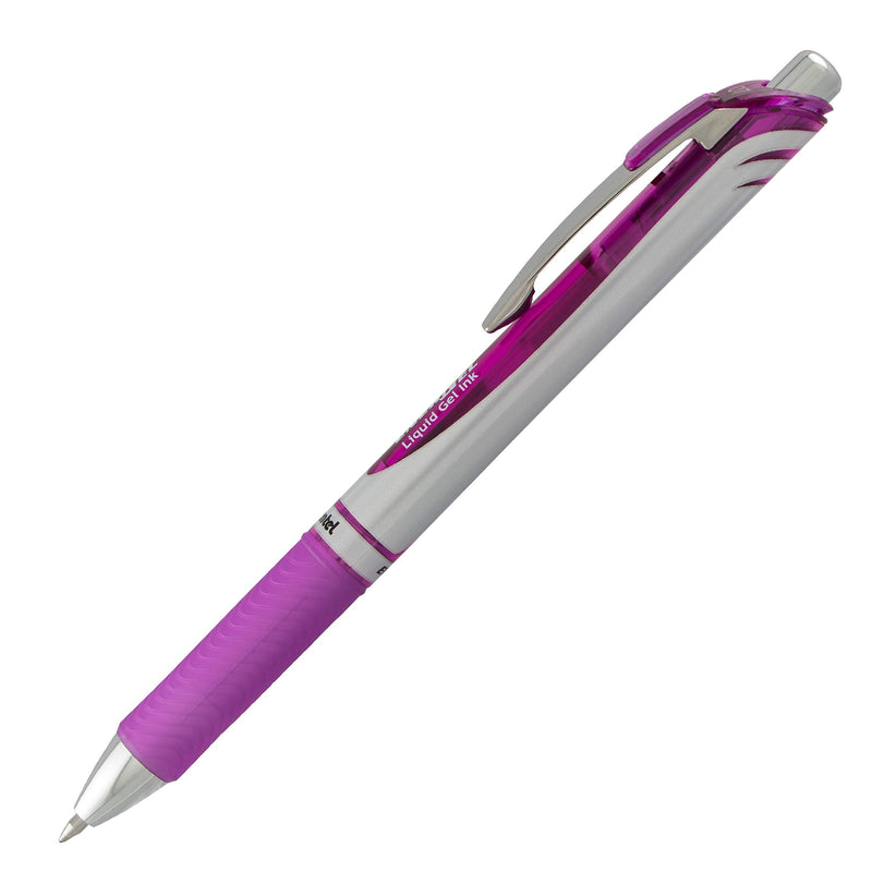Pentel Energel XM Retractable Gel Pen with 0.7 mm Tip, 0.35 mm Line Width - Violet, Pack of 12 Single - NewNest Australia
