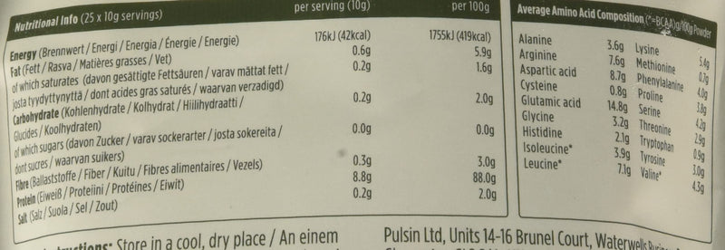 Pulsin - Natural Unflavoured Vegan Faba Bean Protein Powder - 250g - 8.8g Protein, 0.2g Carbs, 42 Kcal Per Serving - Gluten Free, Plant Based, Palm Oil Free & Dairy Free Protein - NewNest Australia