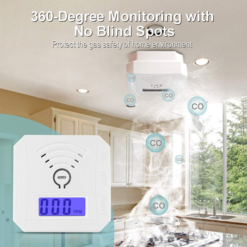 Carbon Monoxide Detector ,CO Gas Monitor Alarm Detector Complies with UL 2034 Standards ,CO Sensor with LED Digital Display for Home,Depot,Battery Powered - NewNest Australia