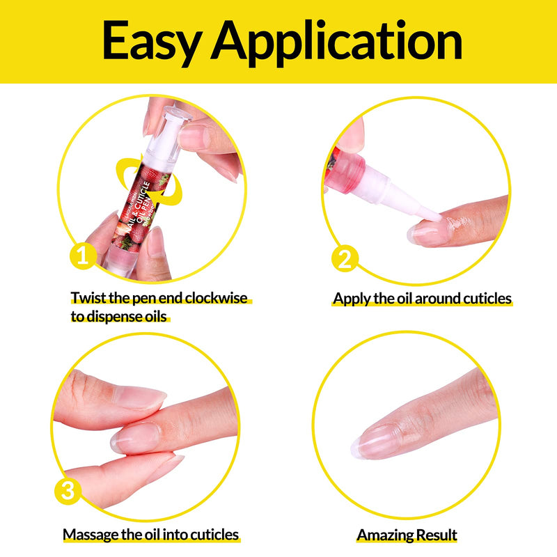 Lagunamoon 10 Pack Cuticle Oil Pens for Nail Care, 5ml Nail Oil Pens with Natural Ingredients to Moisturize and Nourish Dry Nails and Cuticles, Cuticle Oil to Prevent Nail Cracking and Hangnails Pack of 10 - NewNest Australia