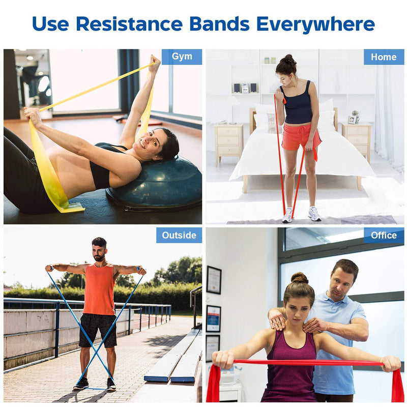 Resistance Bands Set, [Set of 3] 1.5M/4.9ft Skin-Friendly Exercise Bands with 3 Resistance Levels,Workout Resistance Bands Set for Women Men,Ideal for Strength Training,Yoga,Gym,Pilates,Fitness - NewNest Australia