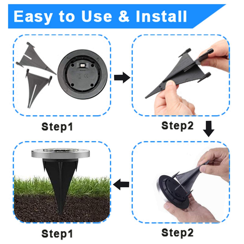 Rayolon Solar Ground Lights, Waterproof Solar Garden Lights, Upgraded Outdoor Garden Waterproof Bright in-Ground Lights, Landscape Lights for Pathway,Yard,Deck,Lawn,Patio,Walkway (4 Pack Warm Light) 4 Pack Warm Light - NewNest Australia