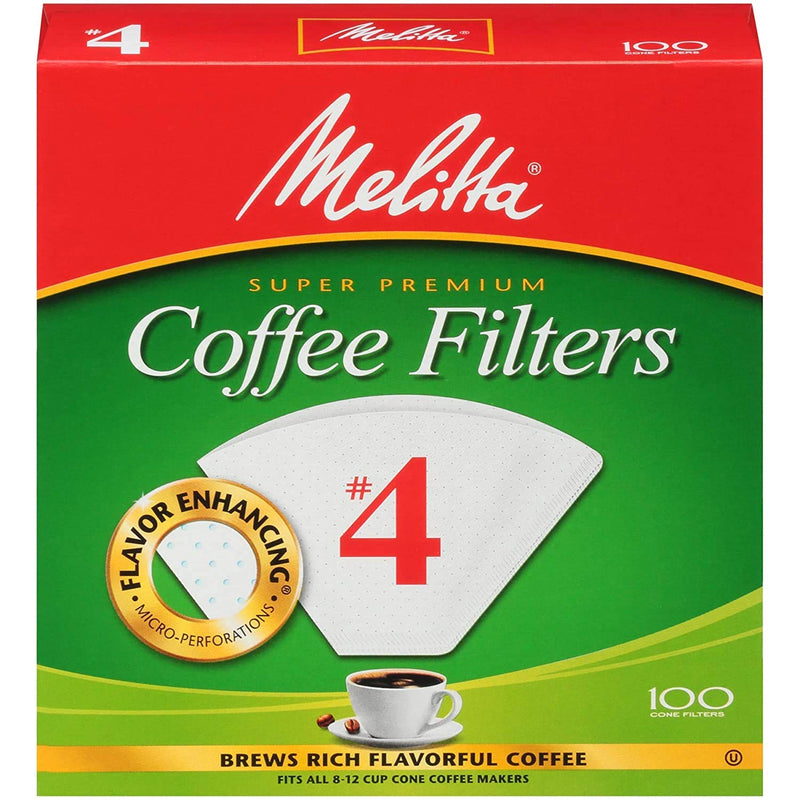 Melitta #4 Cone Coffee Filters, White, 100 Count - NewNest Australia