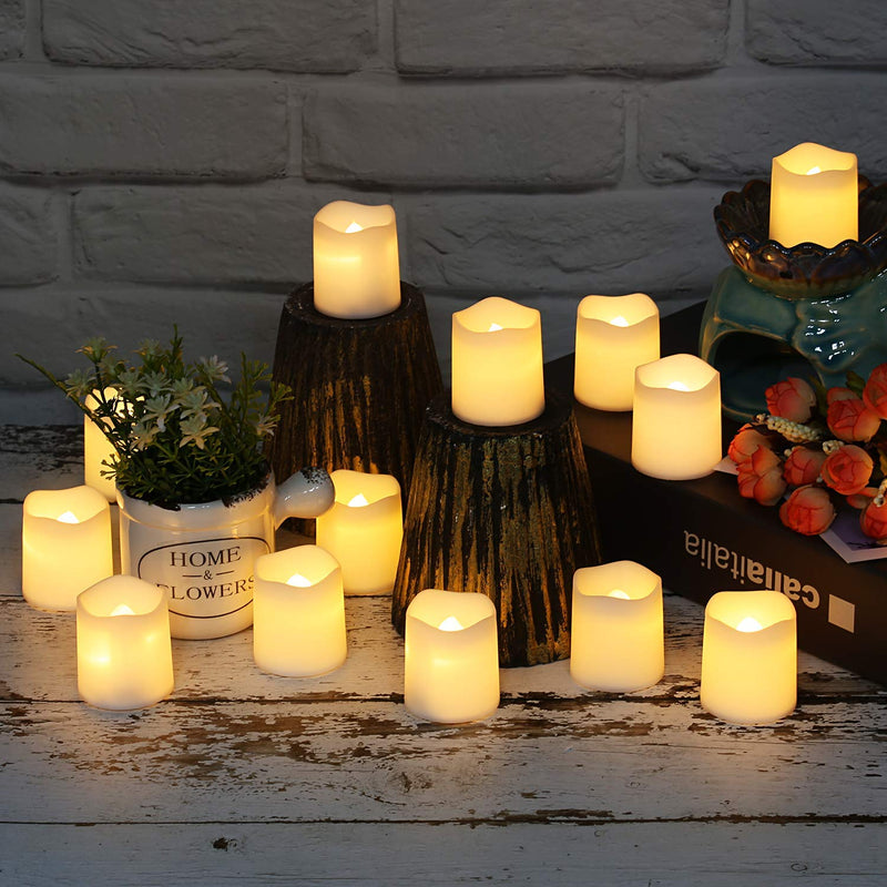 SHYMERY Flameless Votive Candles,Flameless Flickering Electric Fake Candle,24 Pack Battery Operated LED Tea Lights in Warm White for Wedding,Table,Festival Celebration,Halloween,Christmas Decorations - NewNest Australia