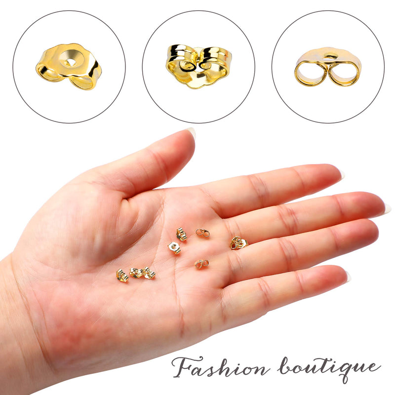 SANNIX 30pcs/15 Pairs Gold Plated Earring Backs Yellow Replacement Secure Ear Lockings - NewNest Australia