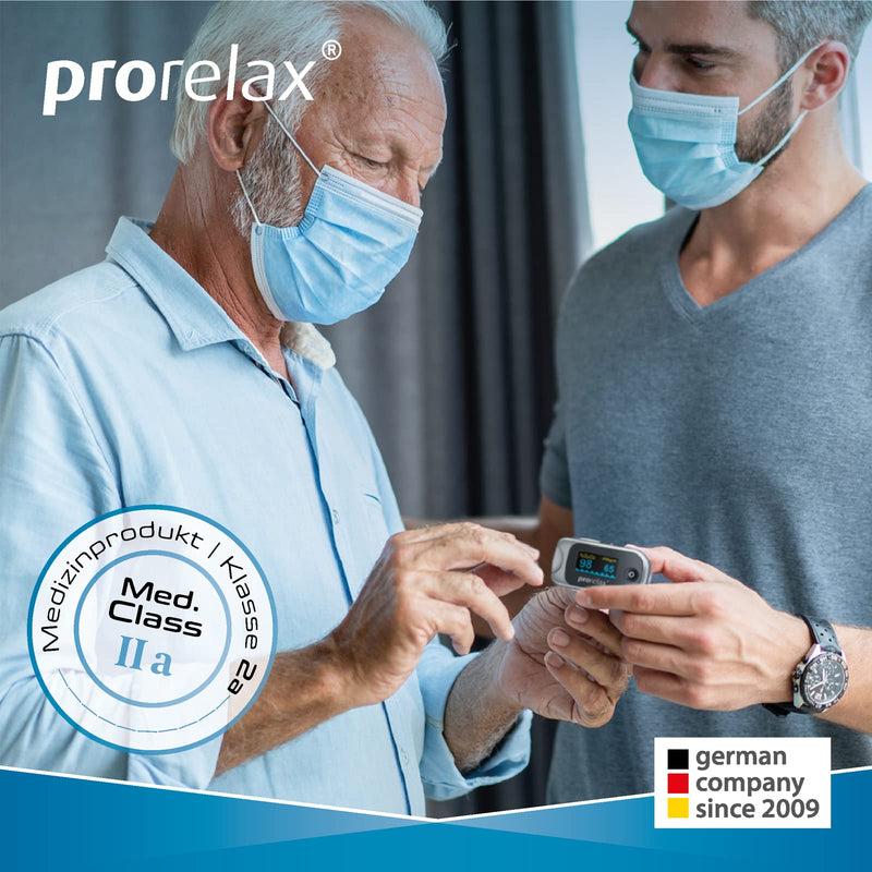 Prorelax Pulse Oximeter | For Self-Control Of Heart Frequency, Pulse Frequency And Arterial Oxygen Saturation | Easy Measurement On Fingers | Led Display With Large Digits - NewNest Australia