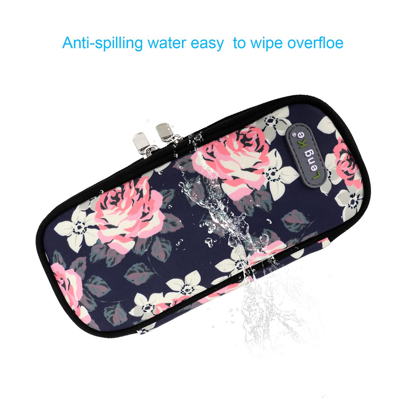 YOUSHARES Insulin Cooler Travel Case Diabetic Insulated Organizer Portable Cooling Bag for Insulin Pen and Medication Diabetic Supplies with 2 TSA Approved Ice Pack (Flower) A flower - NewNest Australia