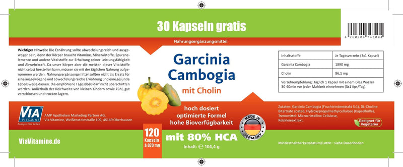 Garcinia Cambogia with 80% HCA, 1890mg Garcinia, 120 vegan capsules: Premium OFFER!! best price-performance ratio, extremely high bioavailability, high dosage, purely natural - NewNest Australia
